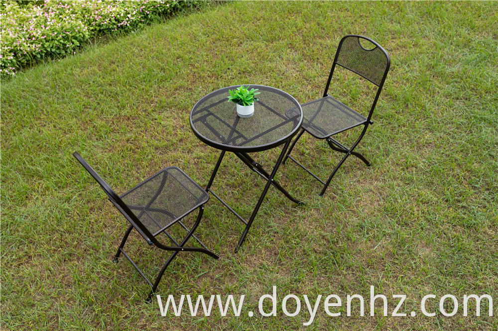 Metal Mesh Foldable Bistro Set